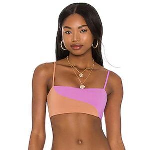 l* Space Ari Bikini Top in Putty and Berry Pink Size XS NEW